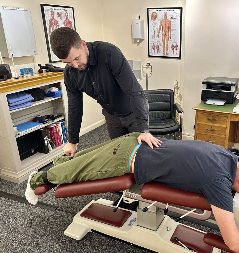 York Chiropractor, Matt Pisarski demonstrating a technique called Flexion-distraction